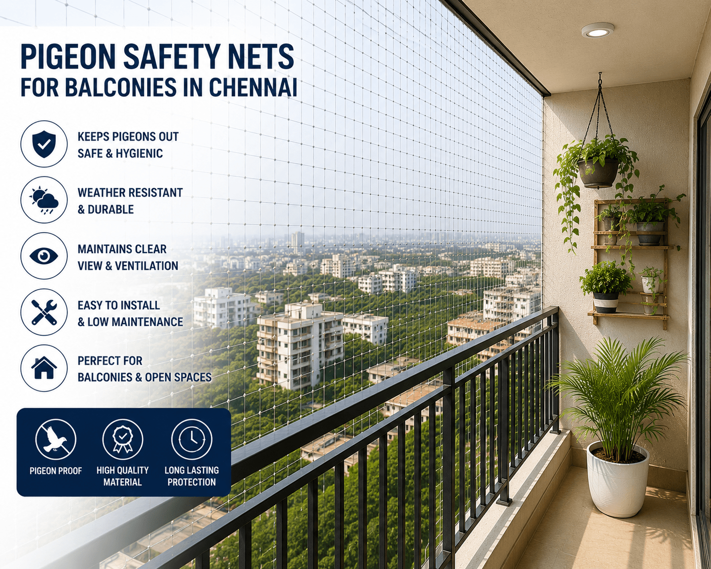 Pigeon Safety Nets for Balconies